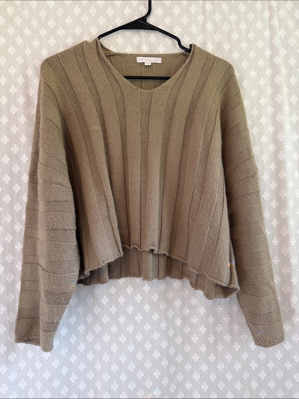 Don’t Ask Why Cropped Ribbed Pullover in Taupe